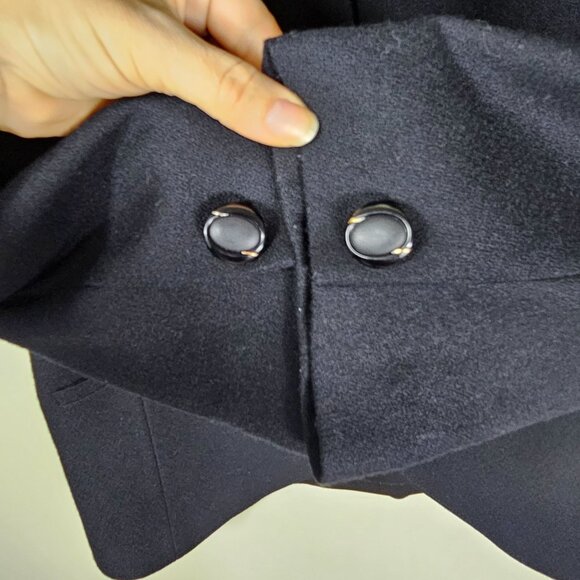 VTG Pendleton Wool Blazer Jacket 16 Black Virgin Wool Collarless Quiet Luxury - Picture 10 of 10